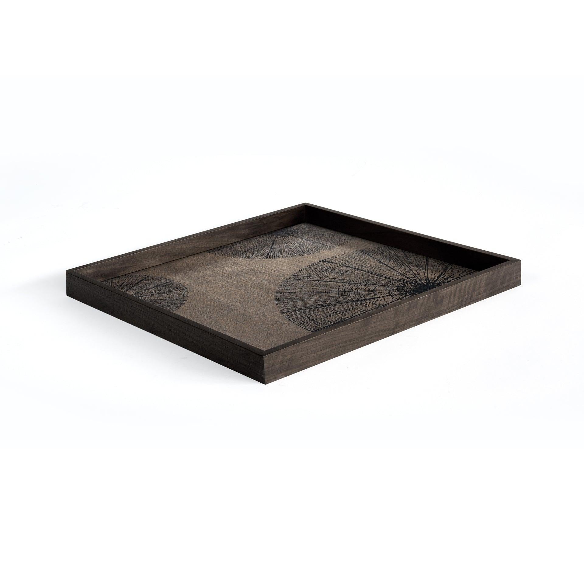 Notre Monde (Ethnicraft) DECORATIVE - Black Slices Large Square Wooden Tray