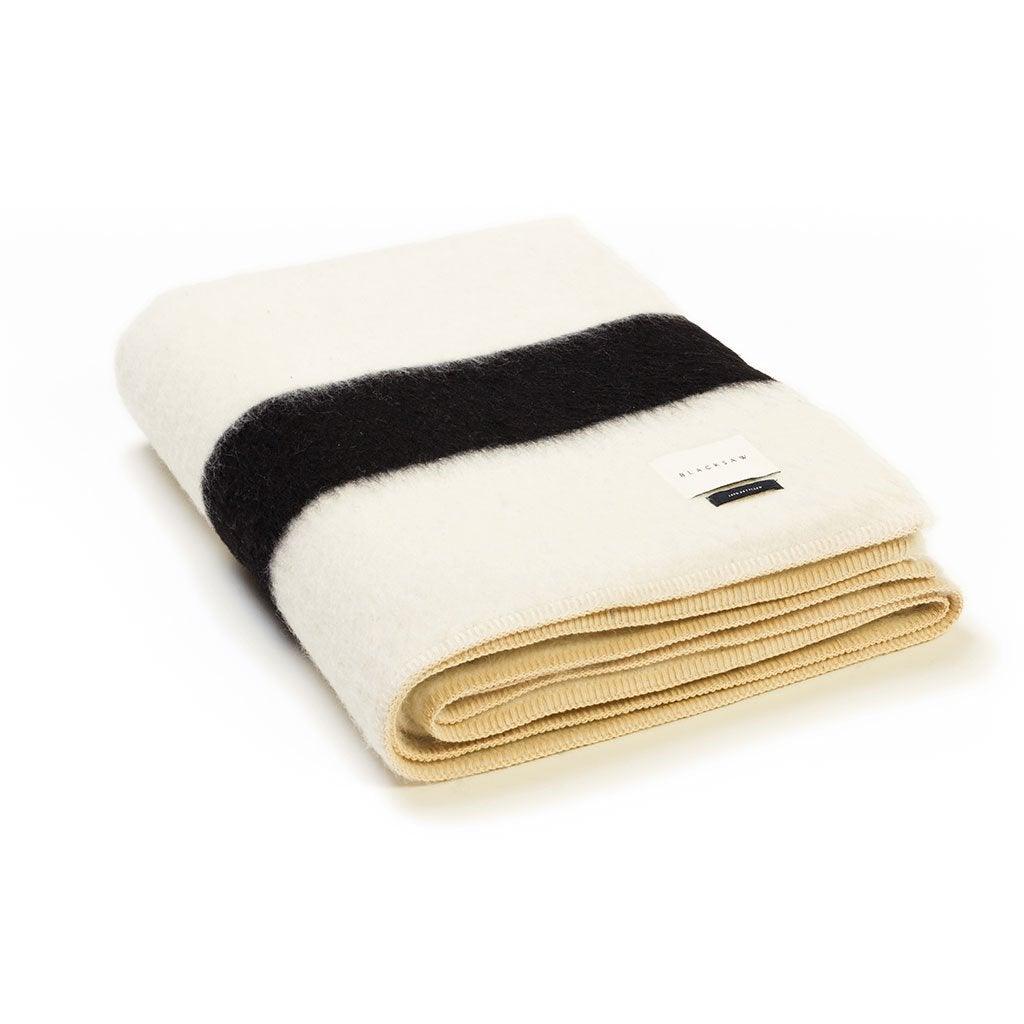 BLACKSAW TEXTILES - The Siempre Recycled Blanket - Ivory with Black Stripe