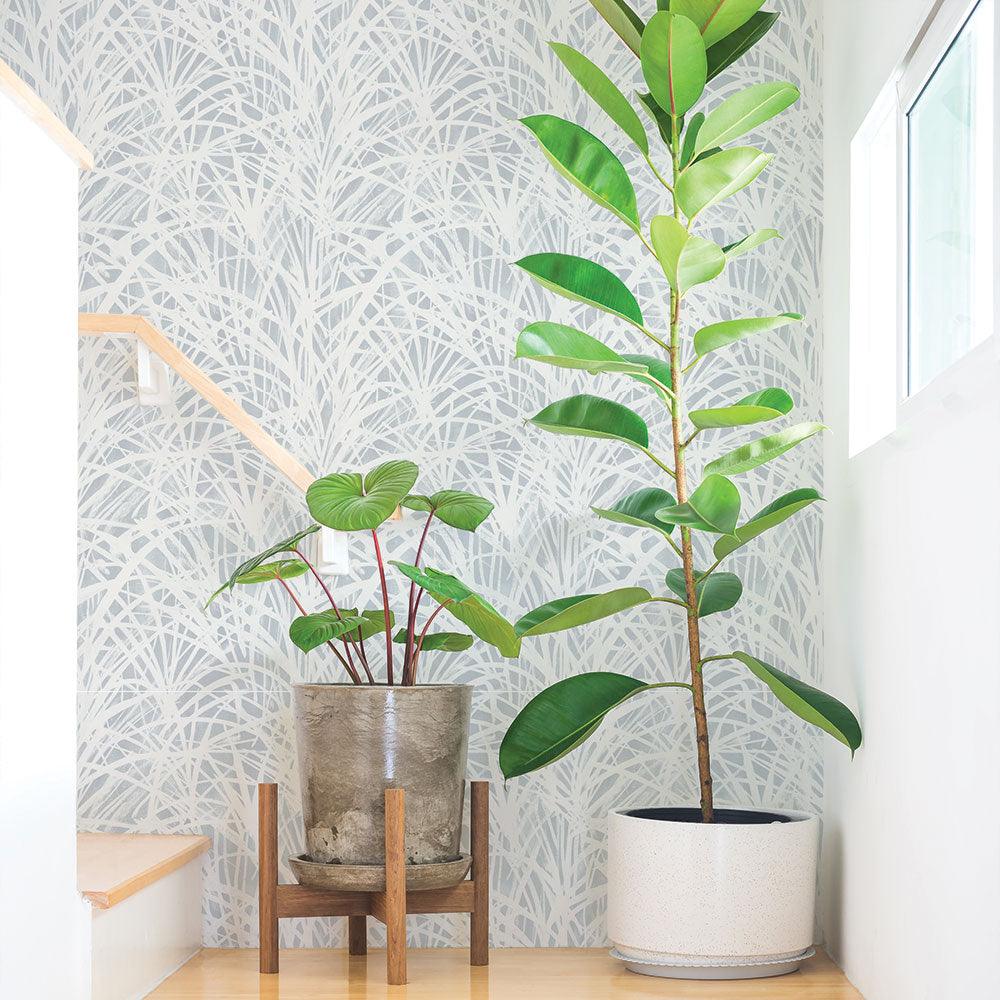 Tempaper Designs LIFESTYLE - Grassroots Blue Peel and Stick Wallpaper