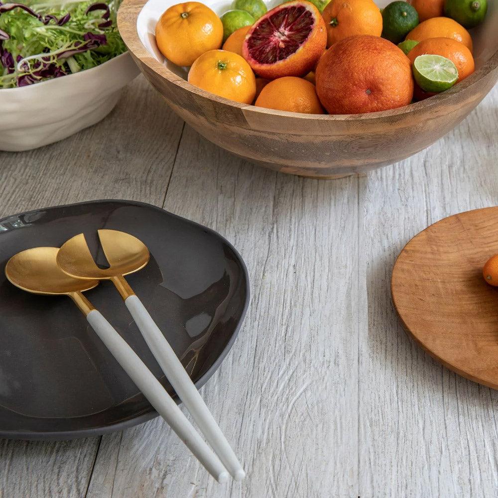 White & Gold Serving Set Maker & Moss
