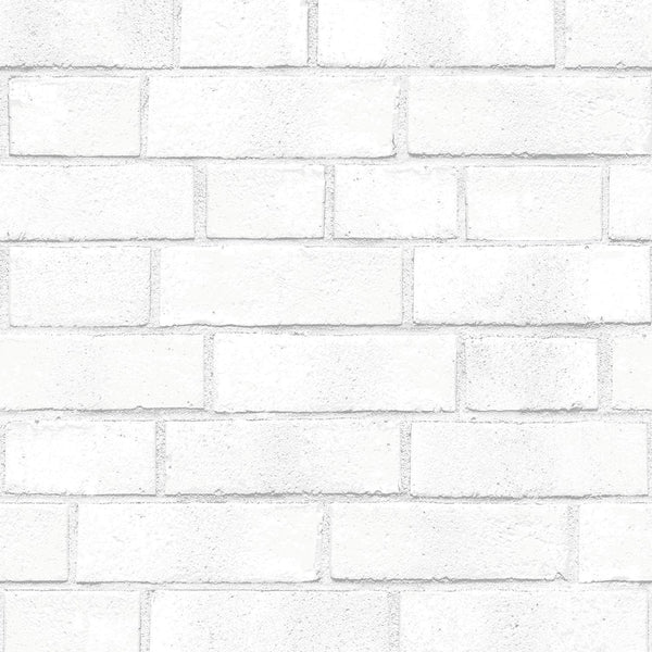 Tempaper Designs LIFESTYLE - Brick White Peel and Stick Wallpaper
