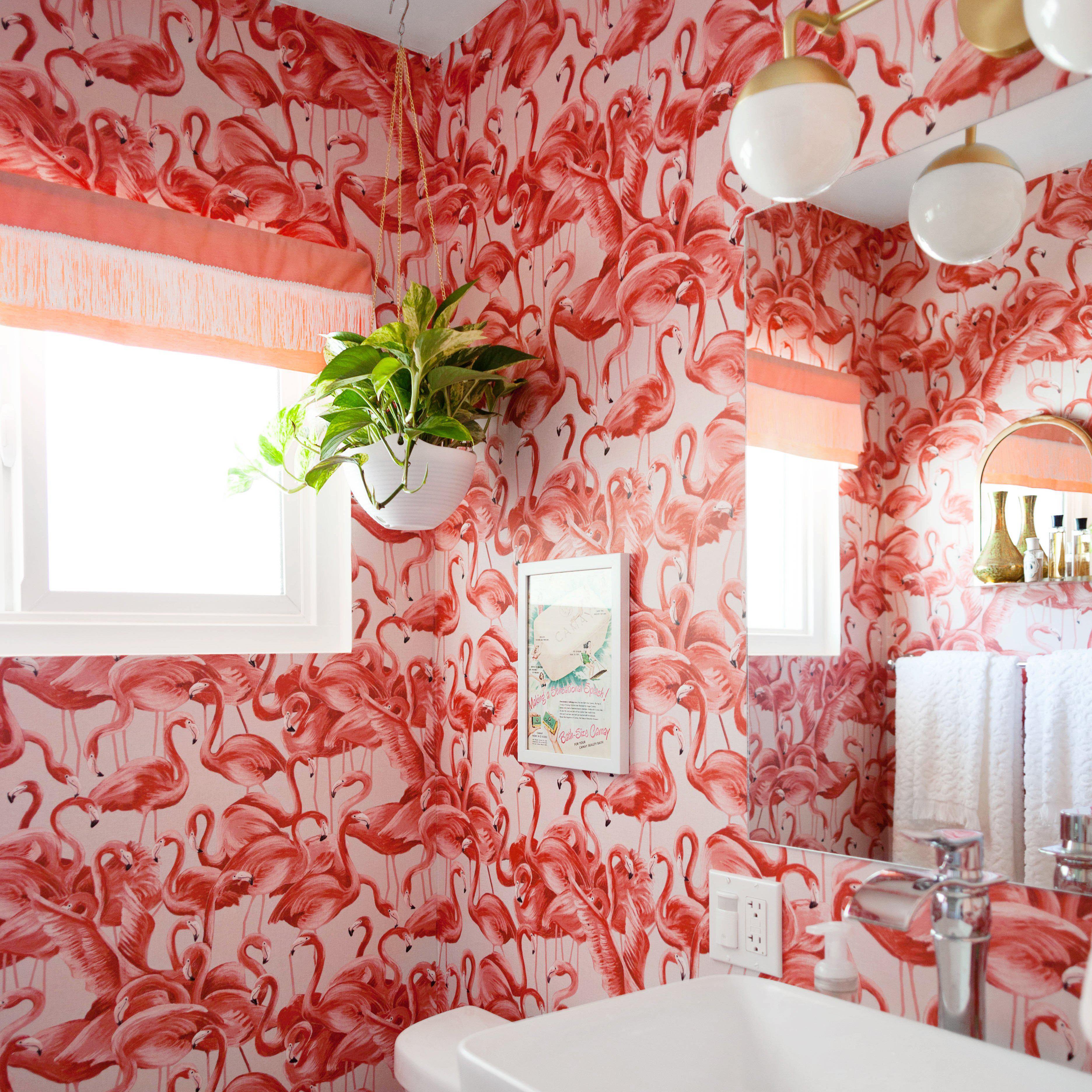 Tempaper Designs LIFESTYLE - Flamingo Cheeky Pink Peel and Stick Wallpaper