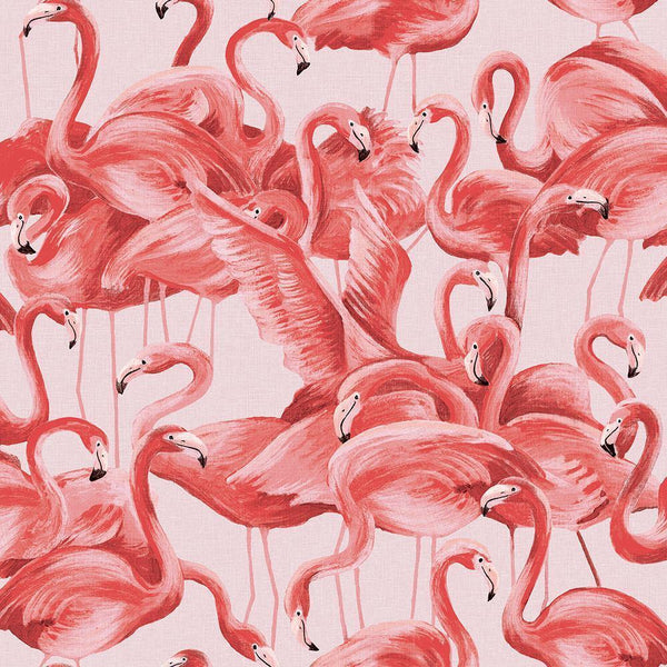 Tempaper Designs LIFESTYLE - Flamingo Cheeky Pink Peel and Stick Wallpaper