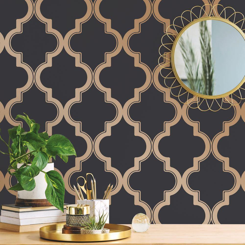 Tempaper Designs LIFESTYLE - Marrakesh Midnight & Metallic Gold Peel and Stick Wallpaper