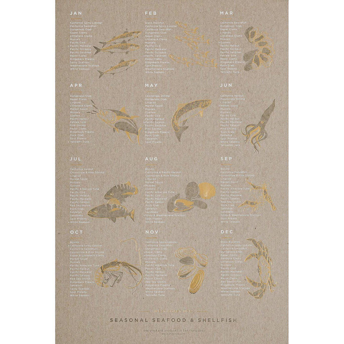 Seasonal Seafood Calendar Maker & Moss