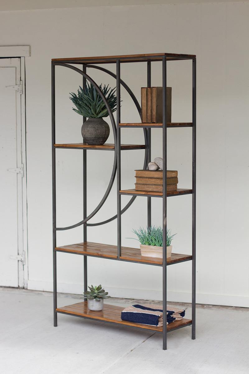 Wood & Metal Shelving Unit with DemiLune Detail Maker & Moss