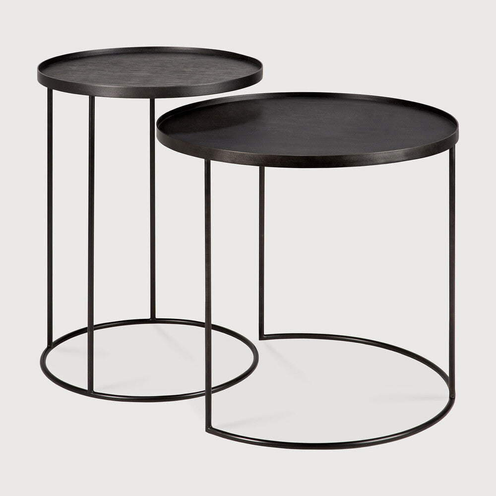 Round Tray Nesting Side Table Set - Small/Large