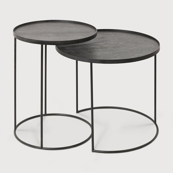 Round Tray Nesting Side Table Set - Small/Large