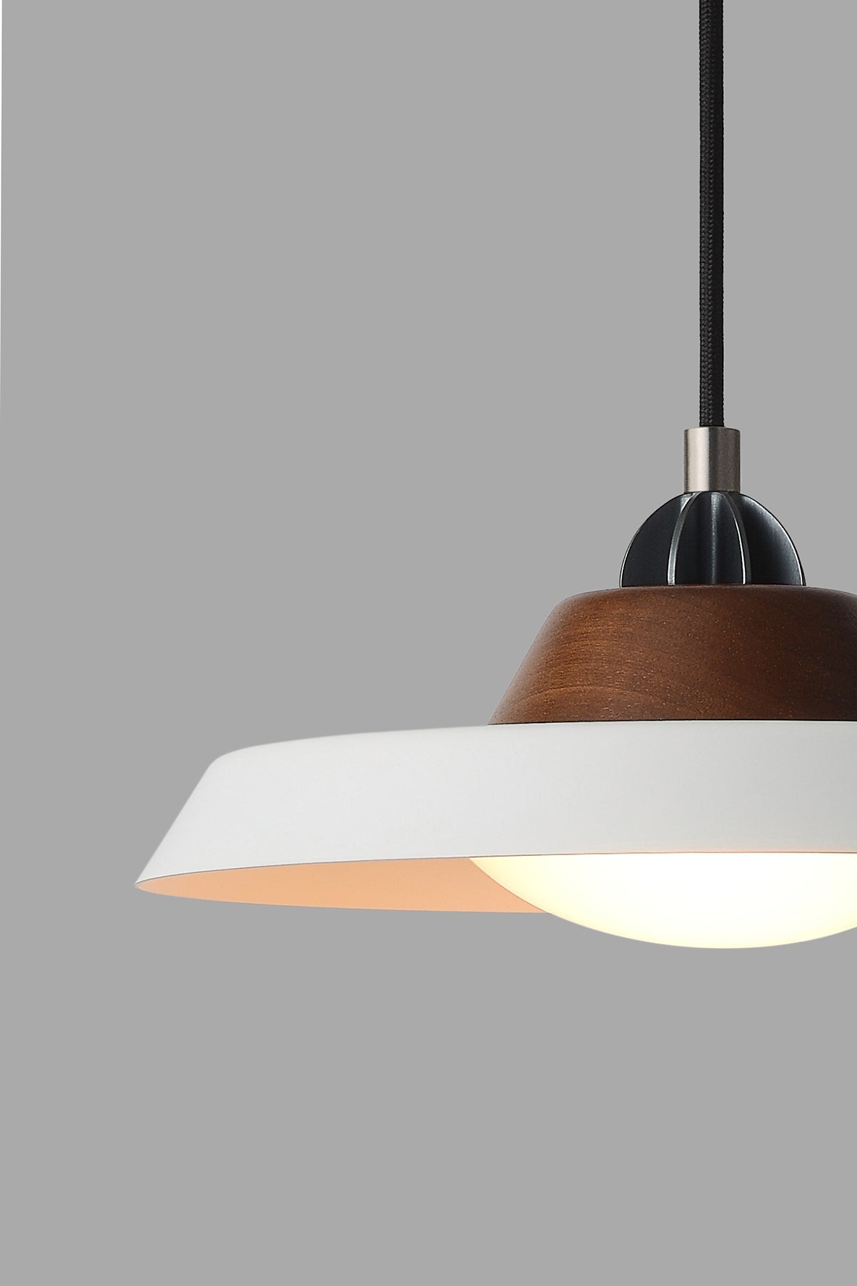 Modern farmhouse pendant with warm LED bulb light