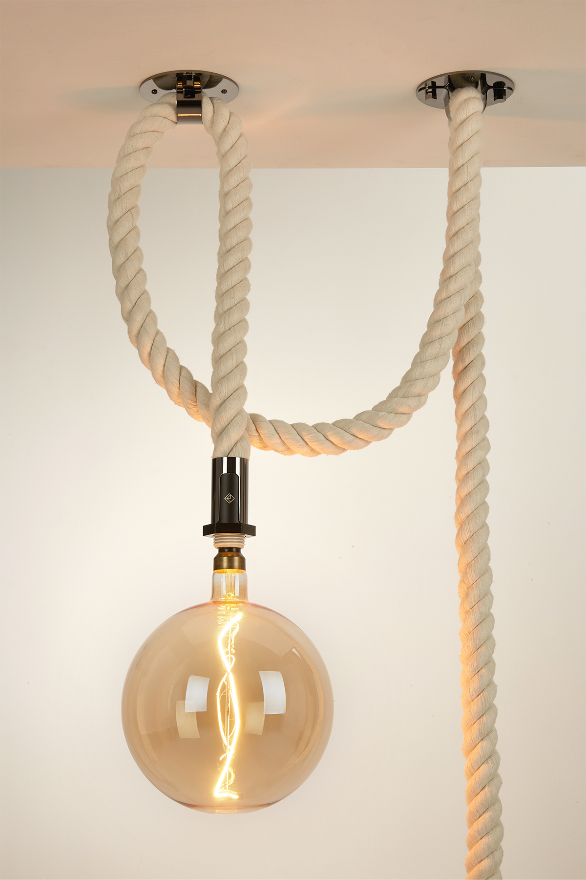 Dume Rope Pendant Black Chrome