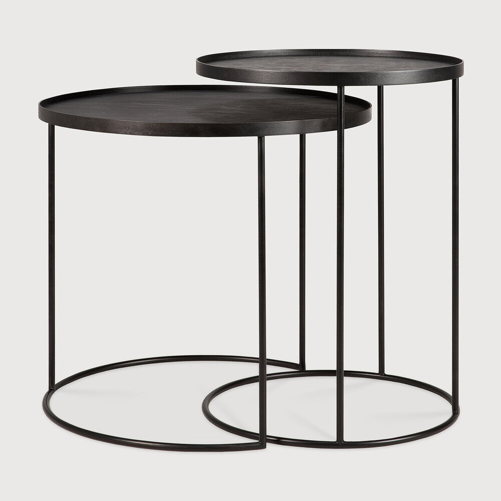 Round Tray Nesting Side Table Set - Small/Large