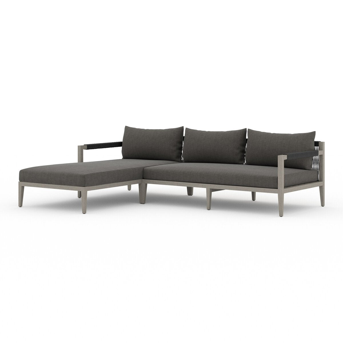 Sherwood Outdoor 2-Piece Sectional, Weathered Grey