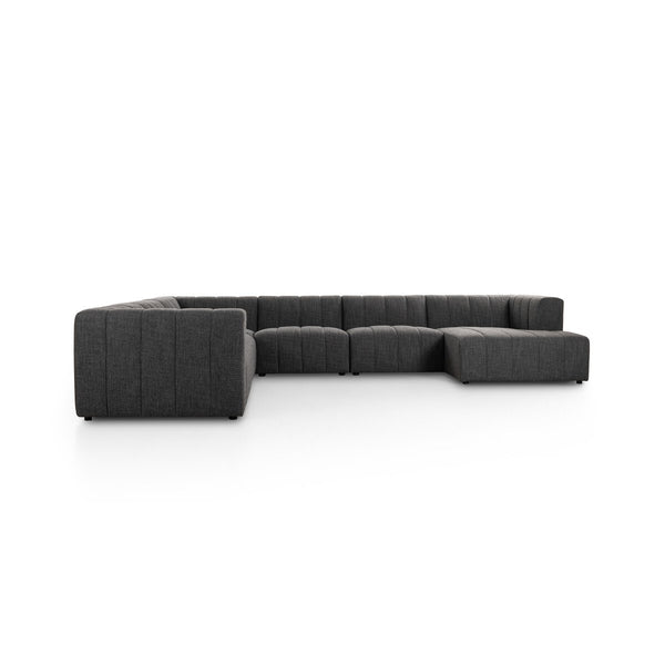 Langham Channeled 6 Pc Sectional W/ Raf Chaise