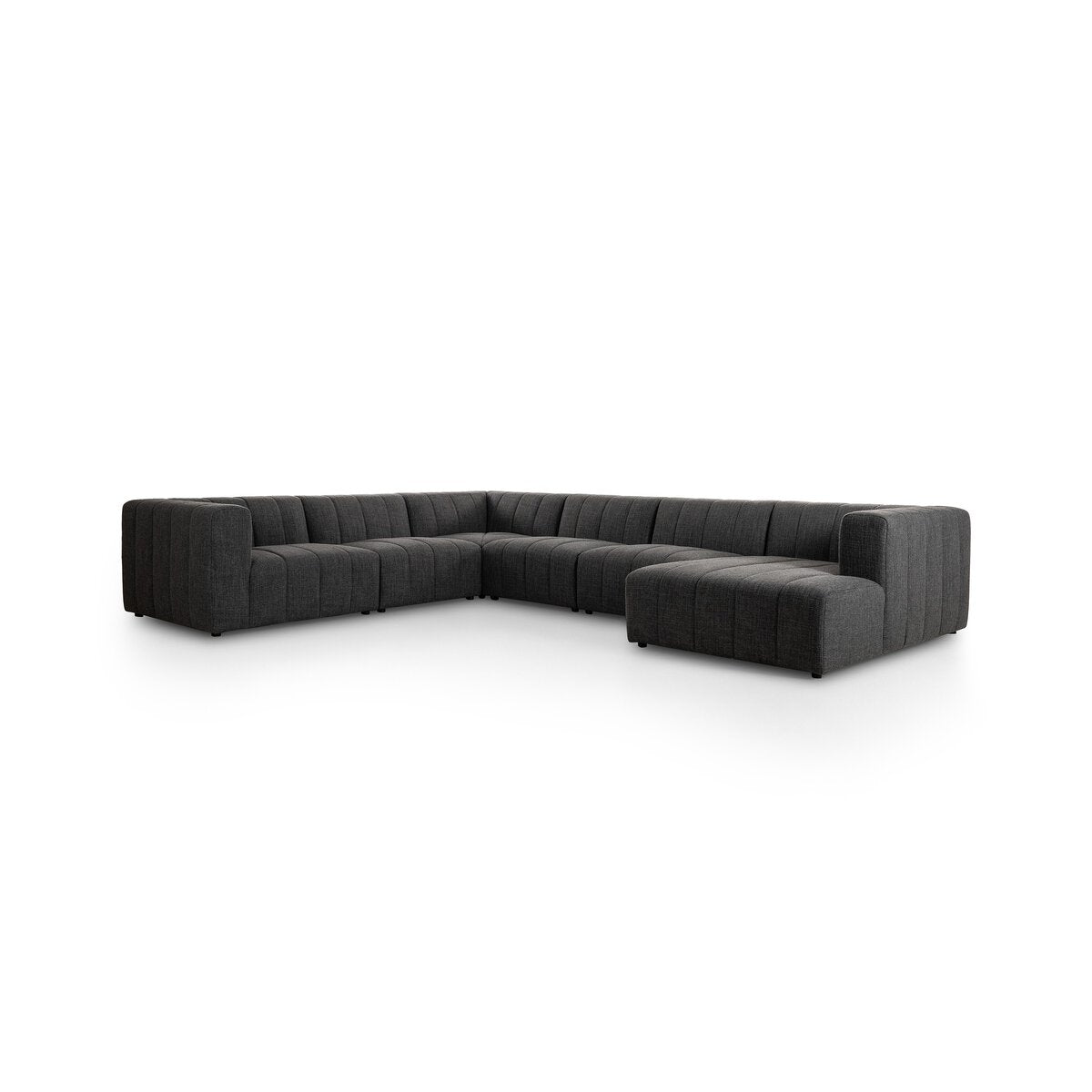 Langham Channeled 6 Pc Sectional W/ Raf Chaise