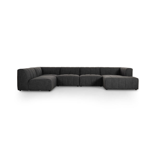 Langham Channeled 5 Pc Sectional W/ Raf Chaise