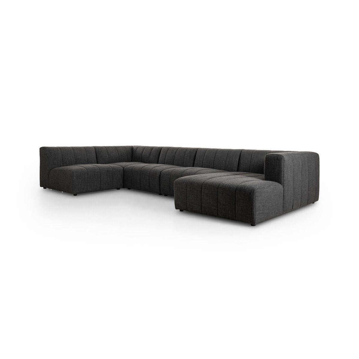 Langham Channeled 5 Pc Sectional W/ Raf Chaise