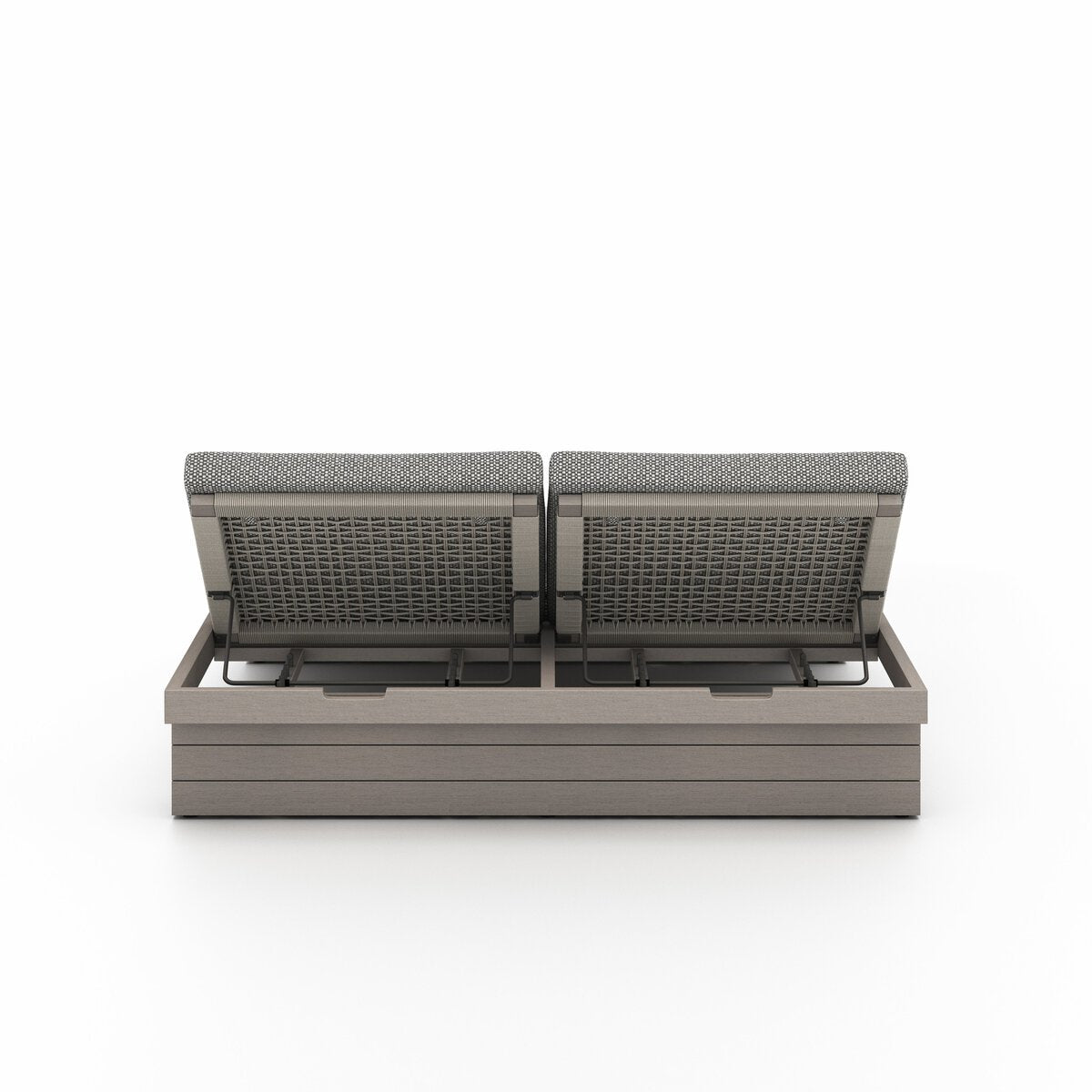 Leroy Outdoor Double Chaise, Weathered Grey