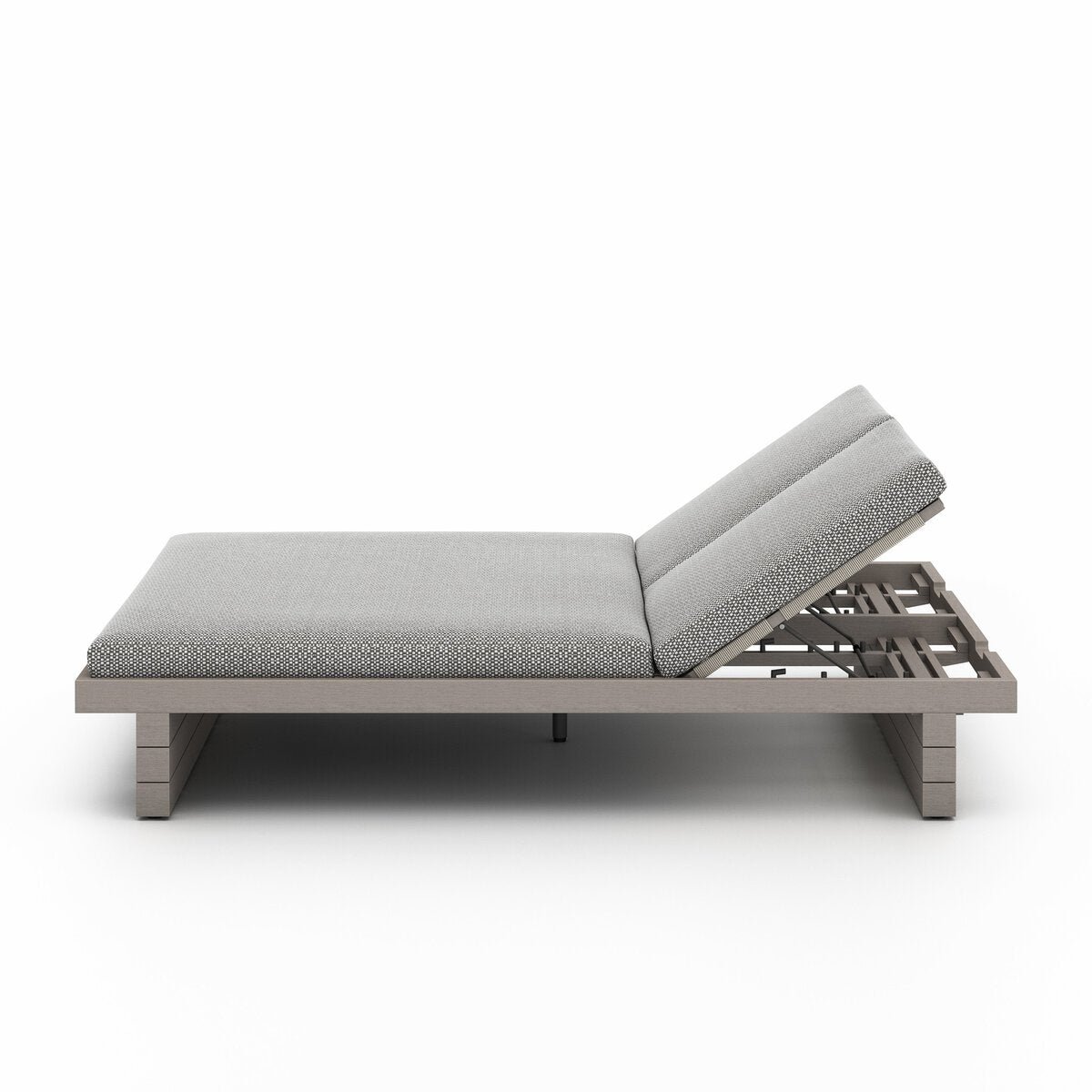 Leroy Outdoor Double Chaise, Weathered Grey