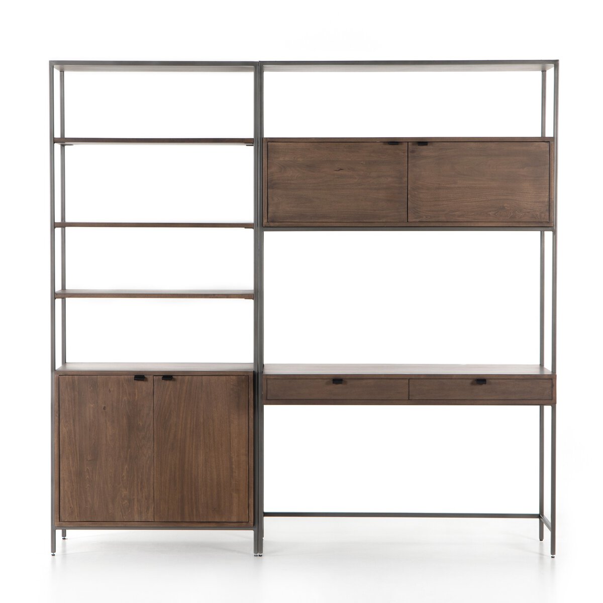 Trey Modular Wall Desk W/ 1 Bookcase