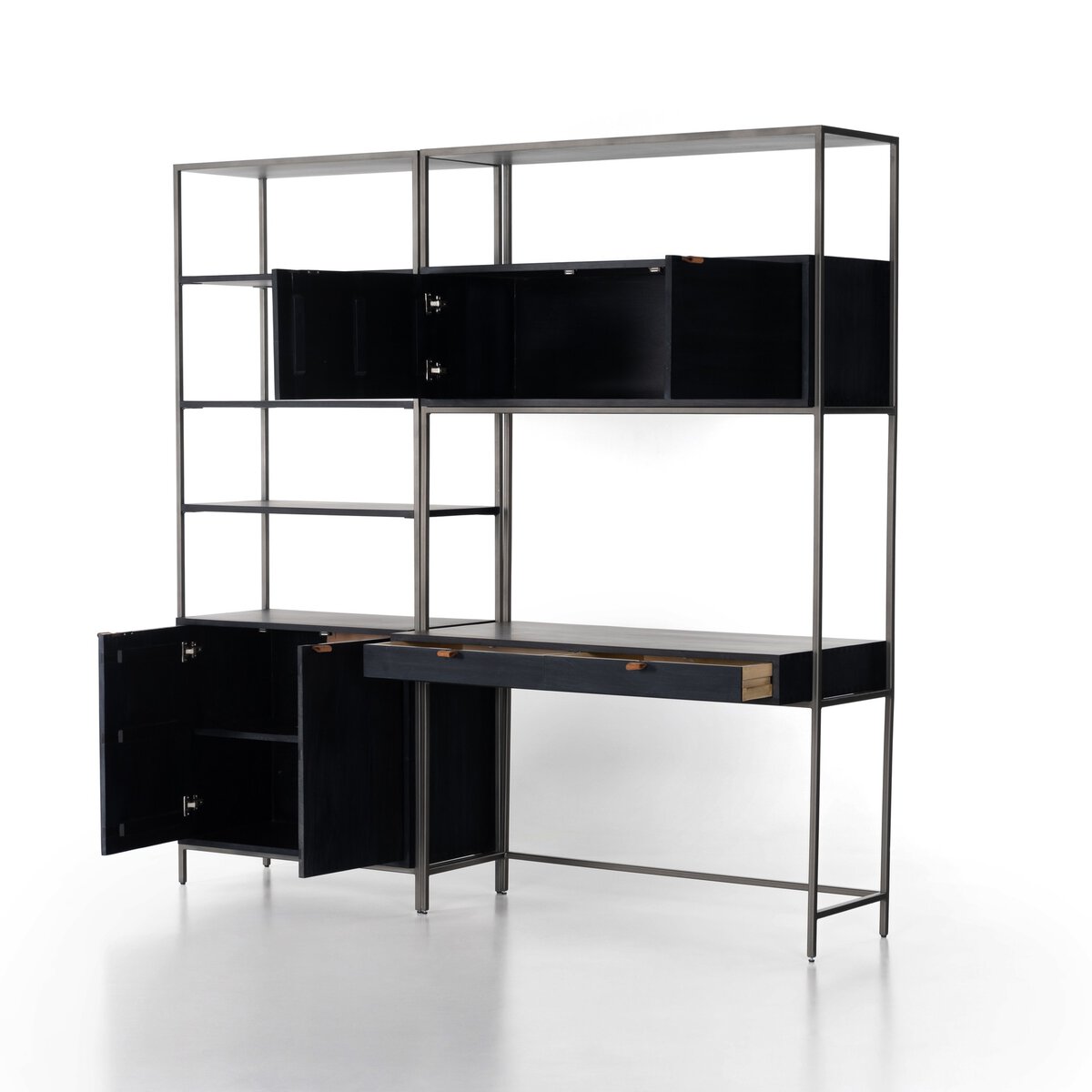 Trey Modular Wall Desk W/ 1 Bookcase