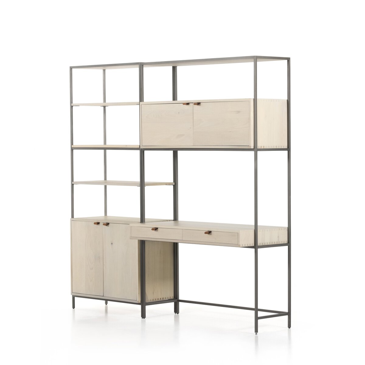 Trey Modular Wall Desk W/ 1 Bookcase