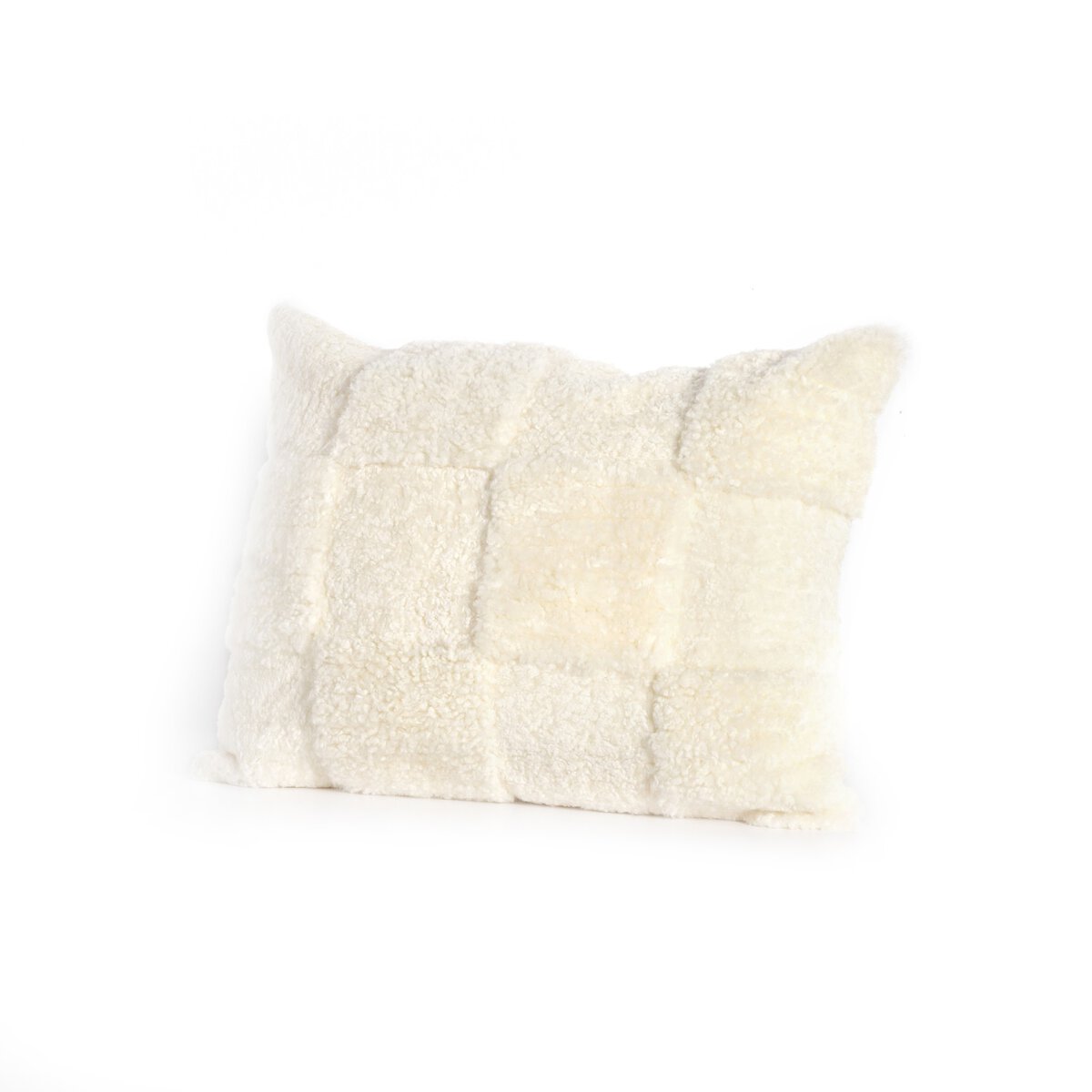 Patchwork Shearling Lumbar Pillow