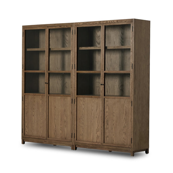 Millie Panel and Glass Door Double Cabinet