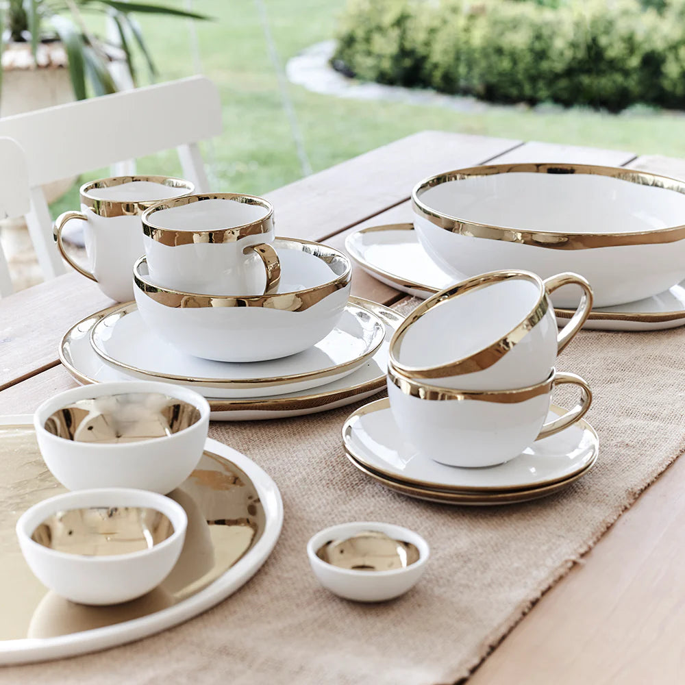 Dauville Porcelain 5 Piece Dinnerware Set, Service For 1