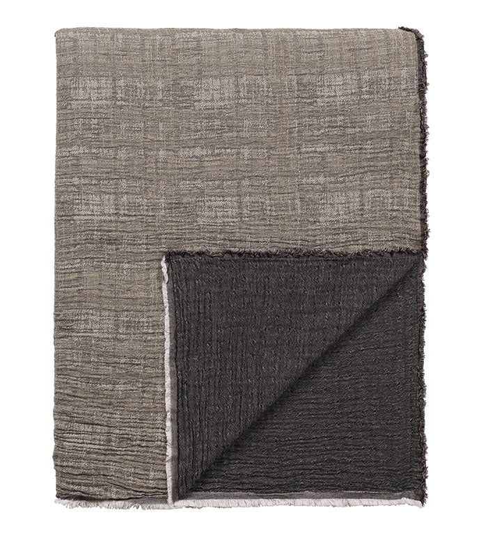 This textured mustard throw, made from 100% cotton, adds a warm, inviting touch to any space. The frayed edge finish gives it a relaxed, stylish look, and it's machine washable for effortless upkeep.