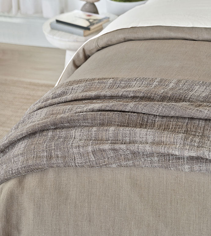 This textured mustard throw, made from 100% cotton, adds a warm, inviting touch to any space. The frayed edge finish gives it a relaxed, stylish look, and it's machine washable for effortless upkeep.