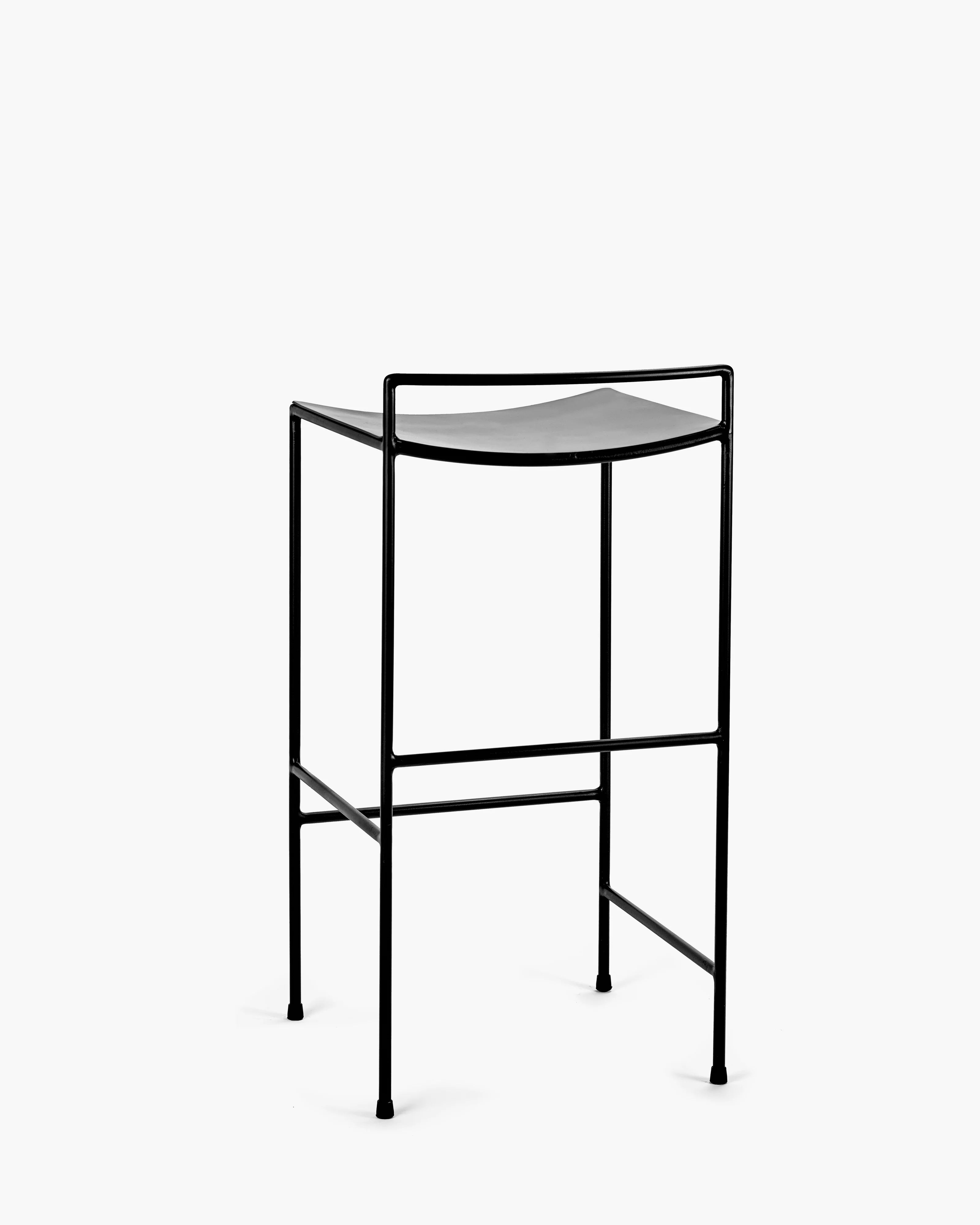 Bar Stool Metal Black Nello Metal Sculpture