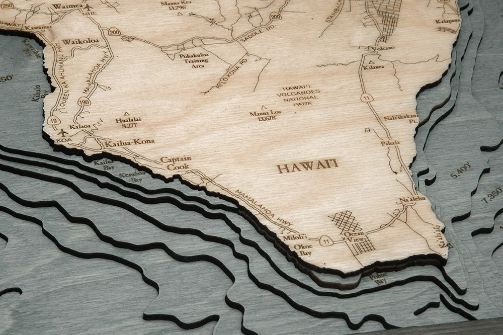 Hawaiian Islands Wood Chart