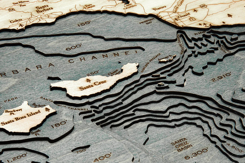 Santa Barbara and the Channel Islands Wood Chart