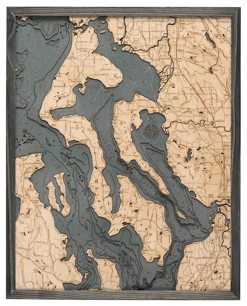 Whidbey and Camano Islands Wood Chart
