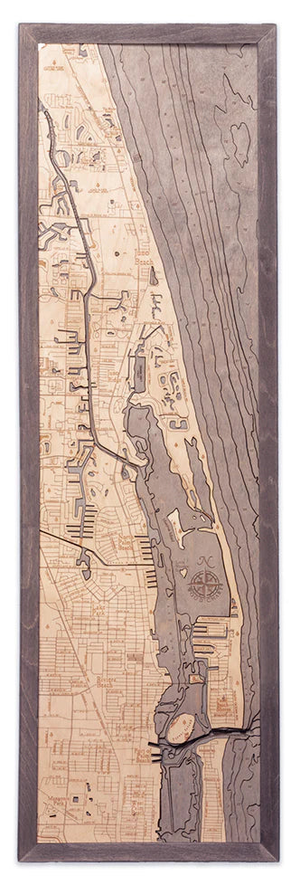 Juno Beach 3-D Nautical Wood Chart