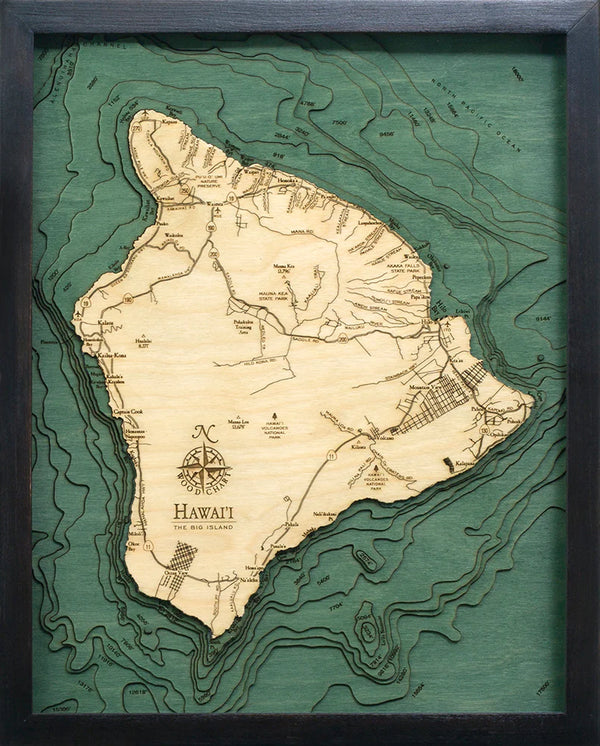 Hawaii (Big Island) Wood Chart