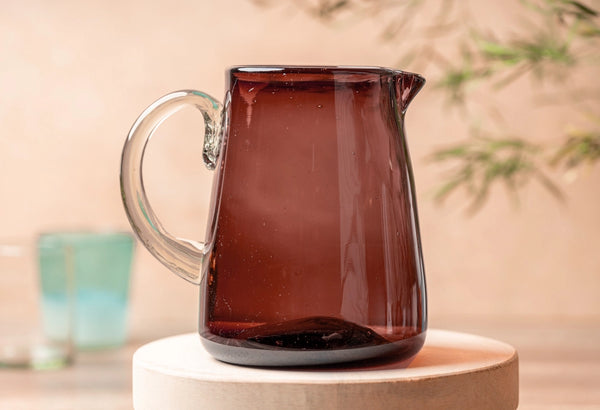 Handblown Glass Pitcher - Tamarind