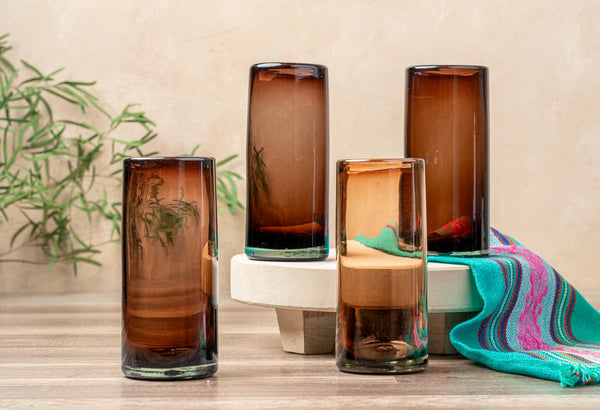 Handblown Mexican Highball Glasses - Tamarind - Set of 4