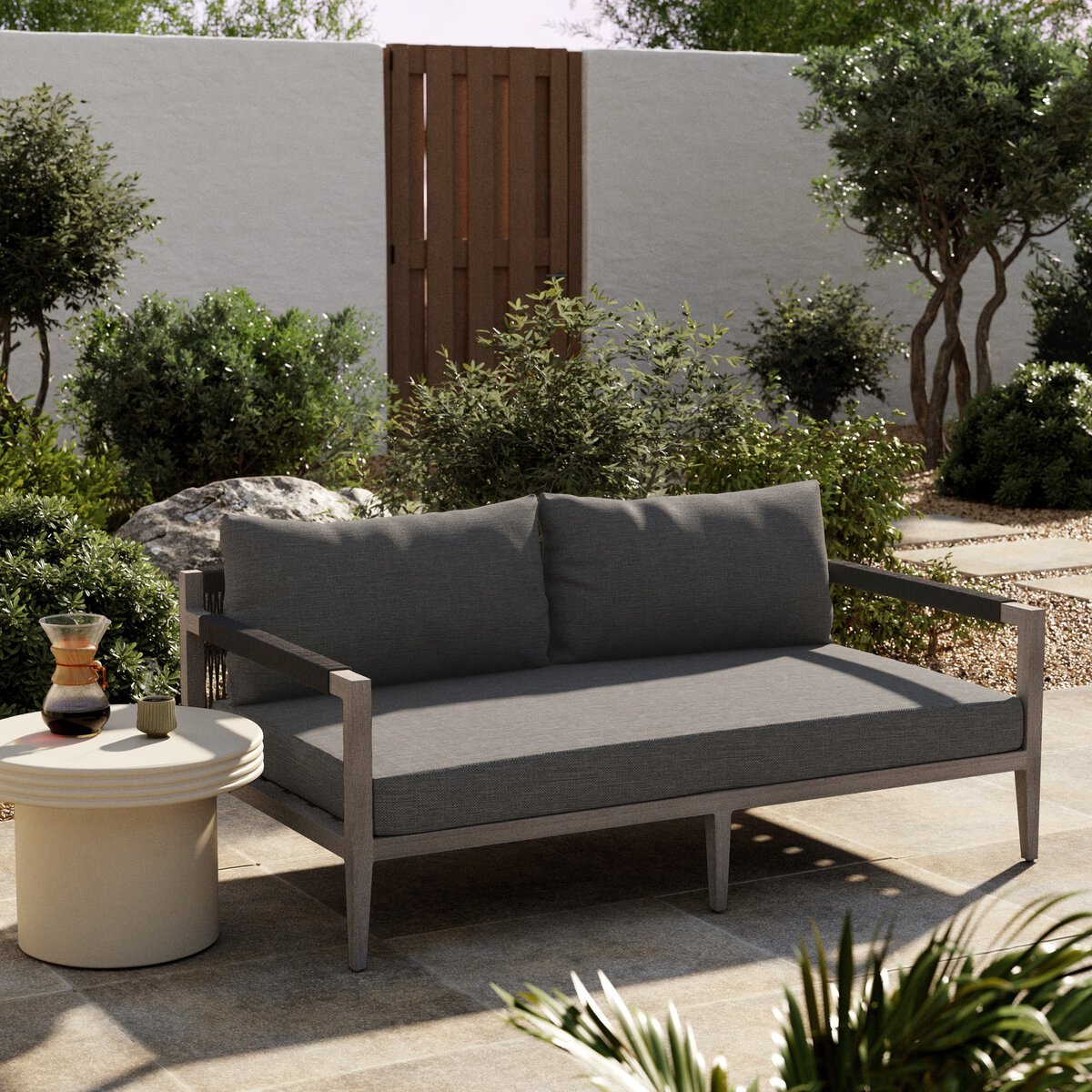 Sherwood Outdoor Sofa, Weathered Grey