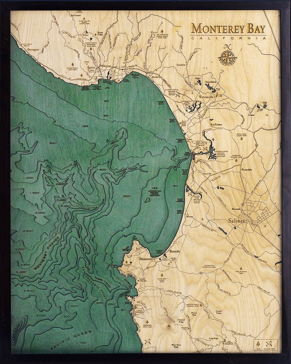 Monterey Bay Wood Chart