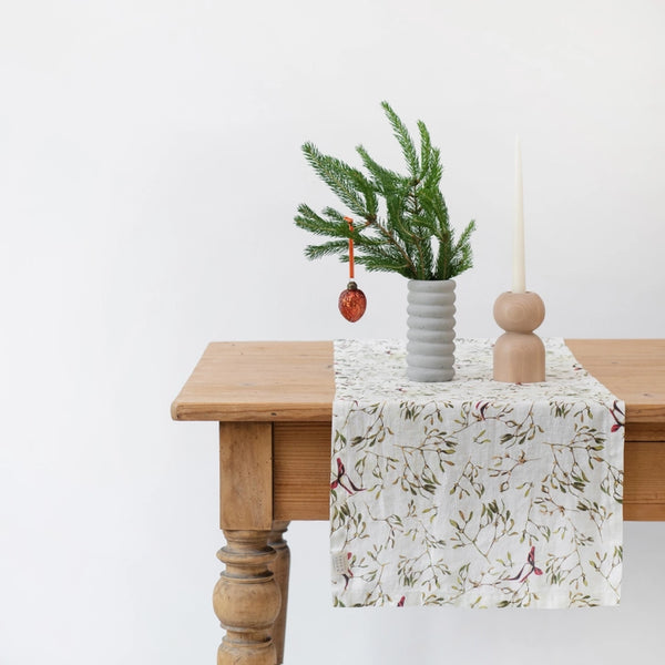 Mistletoe Linen Table Runner - Set of 6