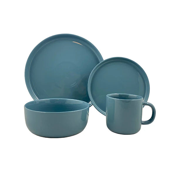 Reims Stoneware 4 Piece Dinnerware Set, Service For 1