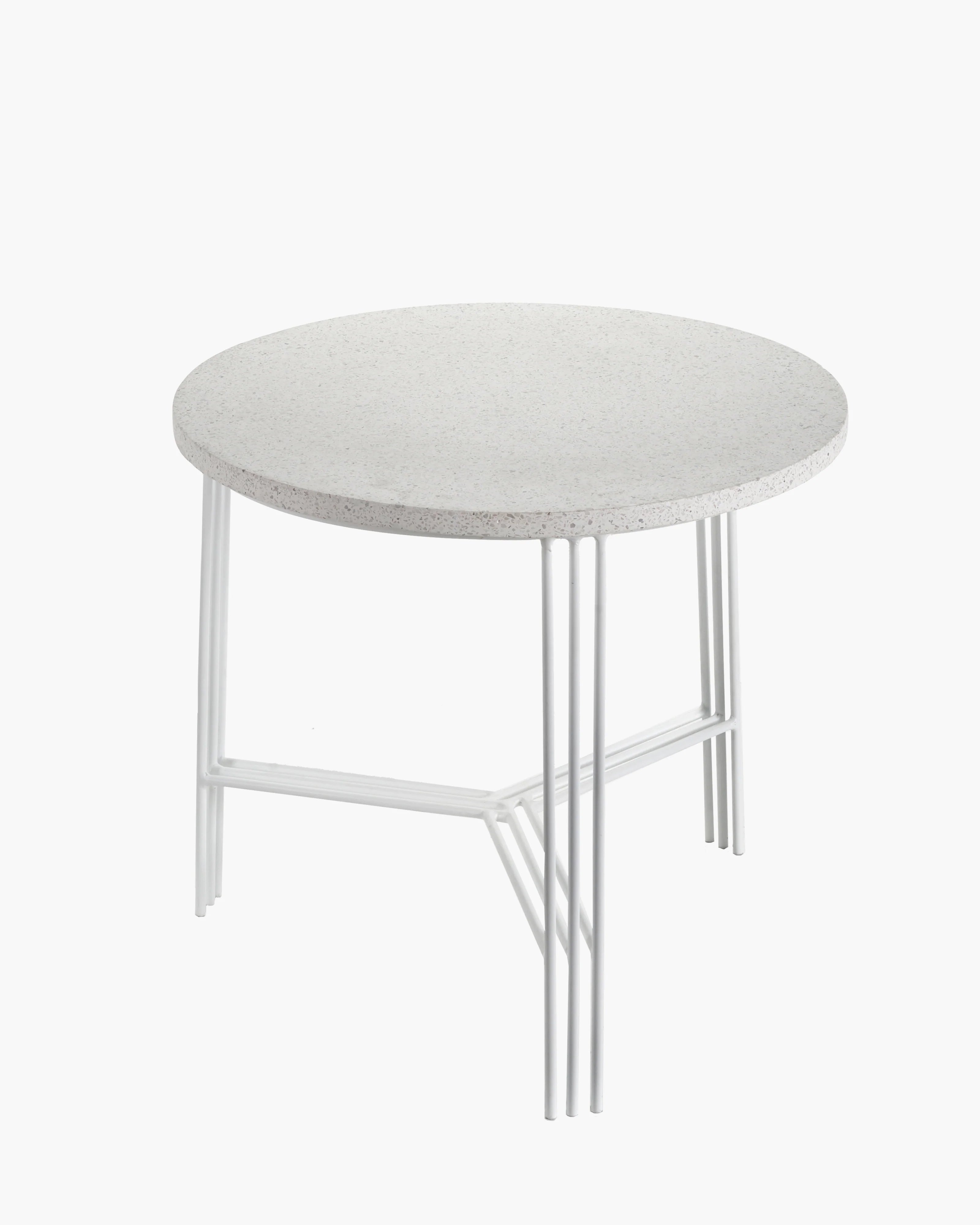 Terrazzo Metal Sculptures Side Table