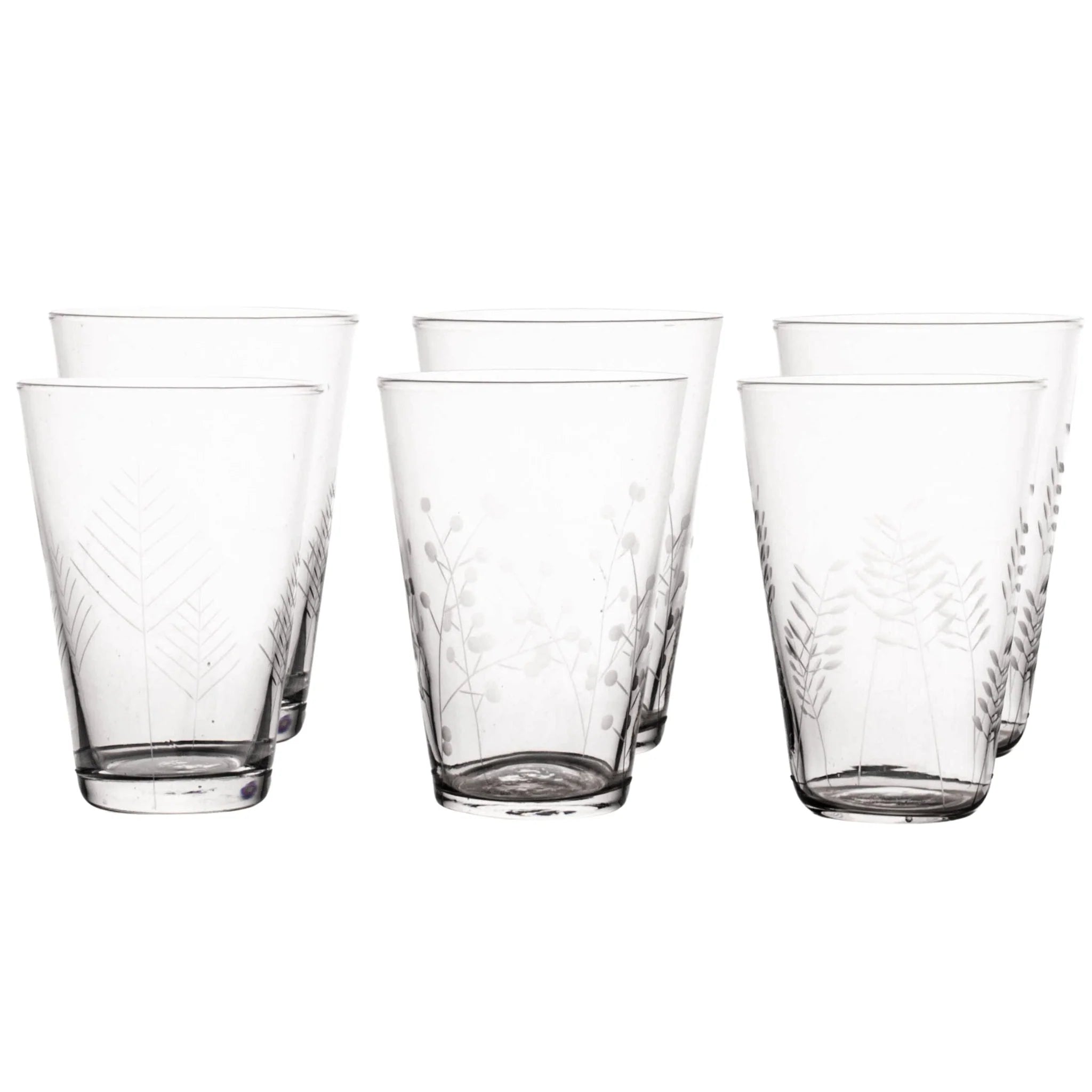 Sienna Etched Water Glassware Set