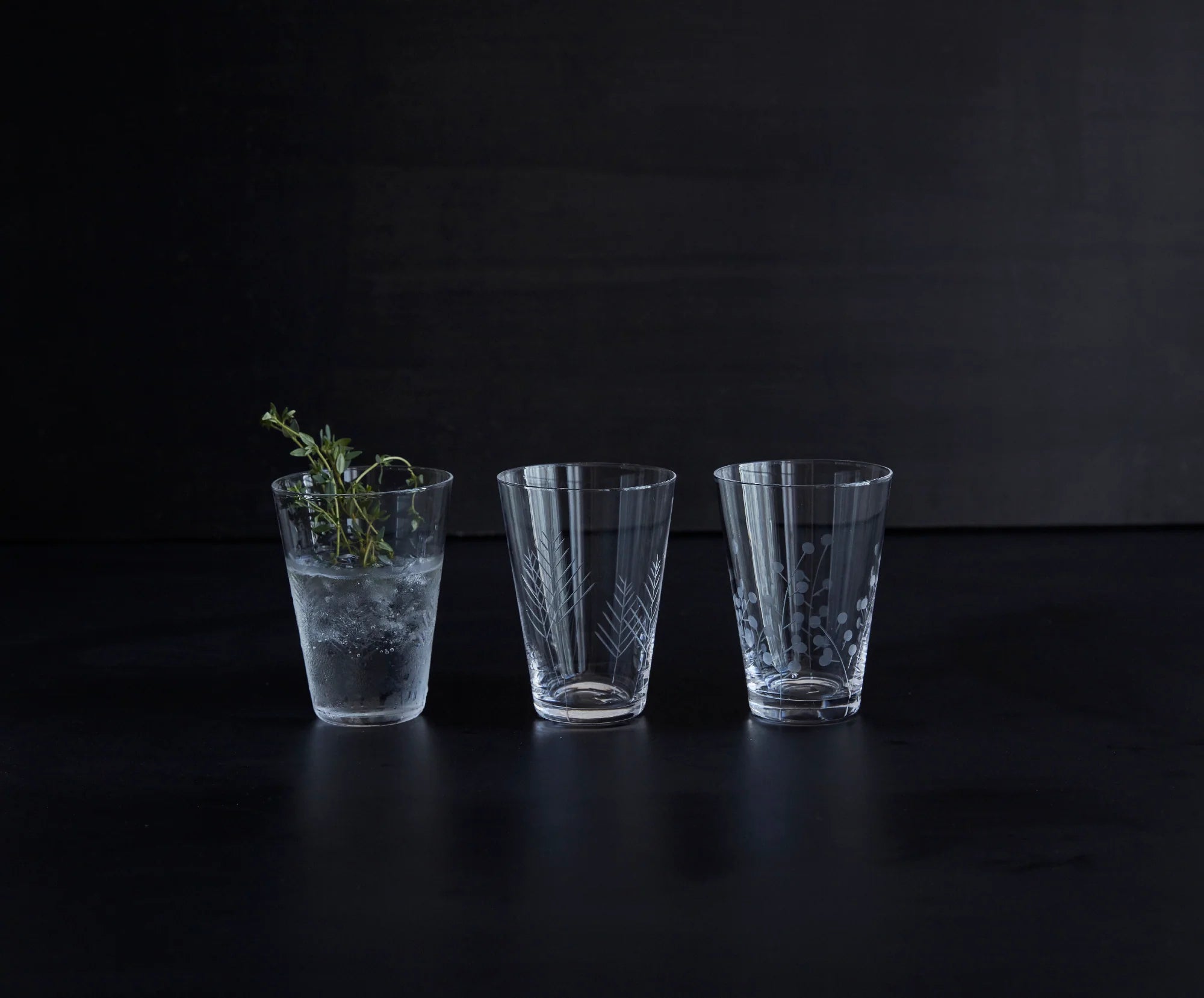 Sienna Etched Water Glassware Set