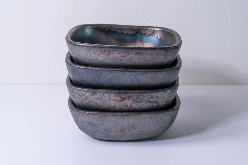 Longpi Pottery Square Bowl