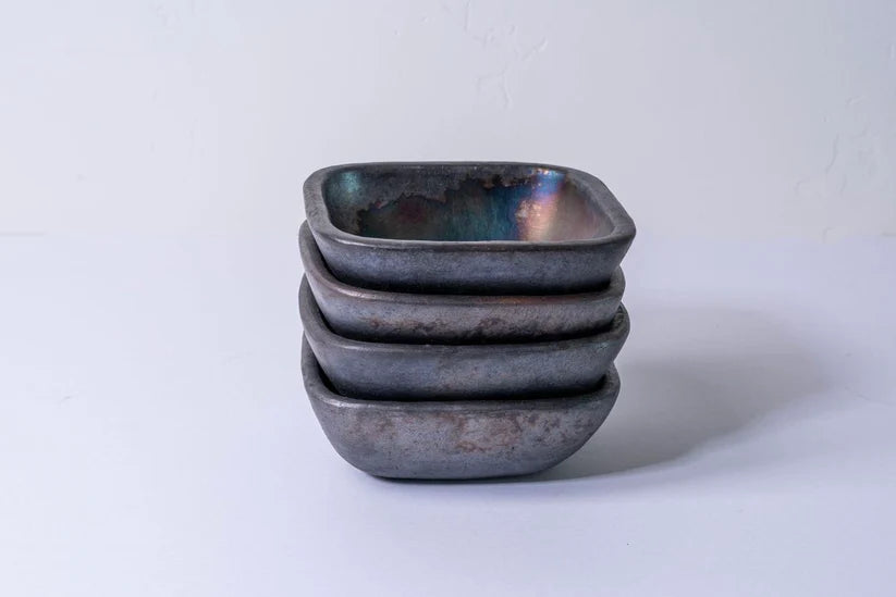 Longpi Pottery Square Bowl