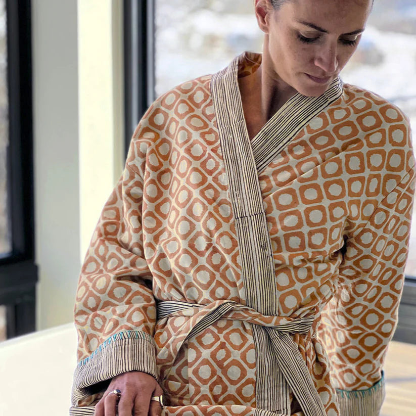 Block Print Reversible Robe