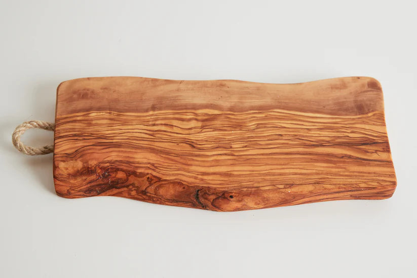 Italian Olivewood Charcuterie Board - Rope Handle