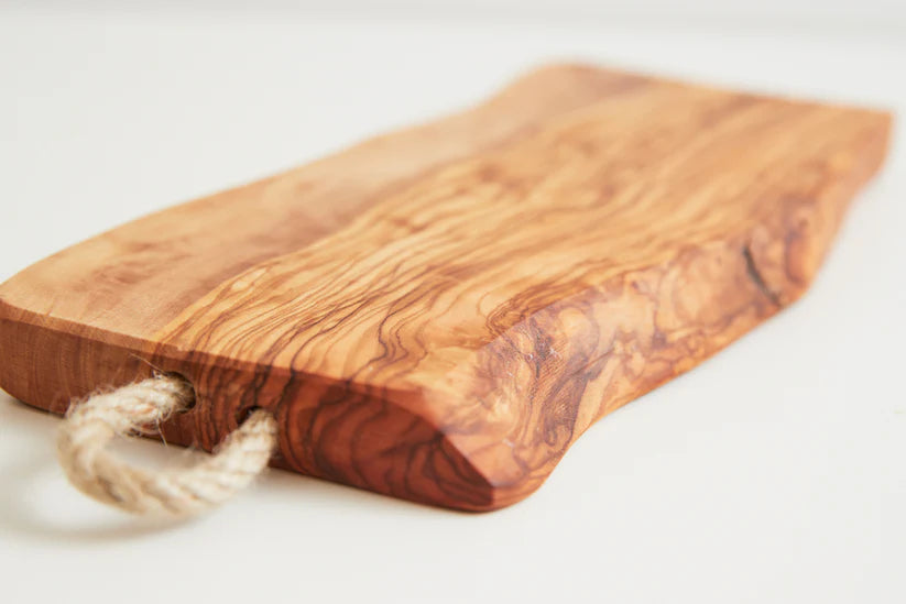 Italian Olivewood Charcuterie Board - Rope Handle